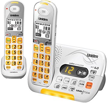 Uniden DECT 6.0 Cordless Phone with Caller ID Answering System and 1 Additional DCX 309 Handset - White (D3097-2)