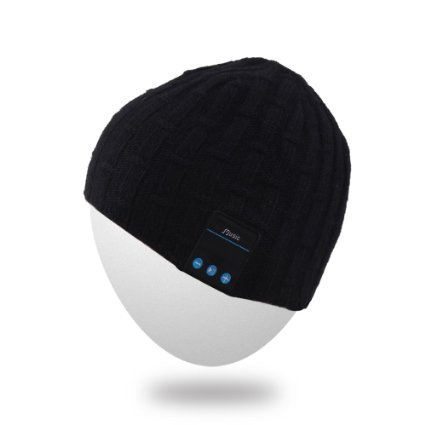 Rotibox Washable Winter Men Women Hat Bluetooth Beanie Running Cap w Wireless Stereo Headphones Mic Hands Free Rechargeable Battery for Cell PhonesiPhone iPad AndroidLaptopsTabletsGifts - Black