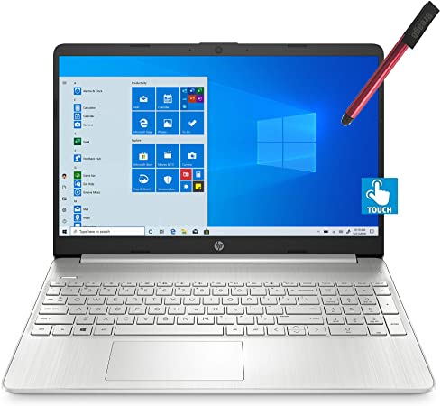 HP 15 15.6" Touchscreen Business Laptop Computer, Intel Core i3 1005G1 up to 3.4GHz (Beats i5-7200u), 16GB DDR4 RAM, 512GB PCIe SSD, Type-C, HDMI, Remote Work, Windows 10 Pro, BROAGE 64GB Flash Stylus