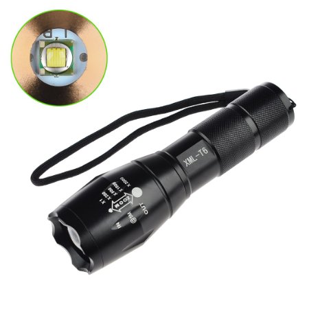 PeleusTech® Cree LED Flashlight XML T6 Supper Bright 5 Modes Zoomable Focus Adjustable Lamp Torch