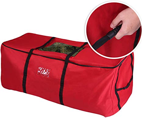 PENSON & CO. Christmas Tree Storage Bag, Heavy Duty Canvas Storage Container, Large for 9ft Artificial Tree-Red