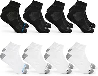 Fruit of the Loom Athletic Ankle Socks for Men, 8 Pair Multi Pack - Cushioned, Breathable, Arch Support, Shoe Size 6-12