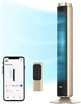 Dreo Tower Fan Smart Voice Control, 25 DB Quiet DC Portable Bladeless Fan, Works with Alexa, Google, App, Remote, 90° Oscillating, 12H Timer, 42 Inch Floor Fans for Bedroom Home Office, Pilot Pro S