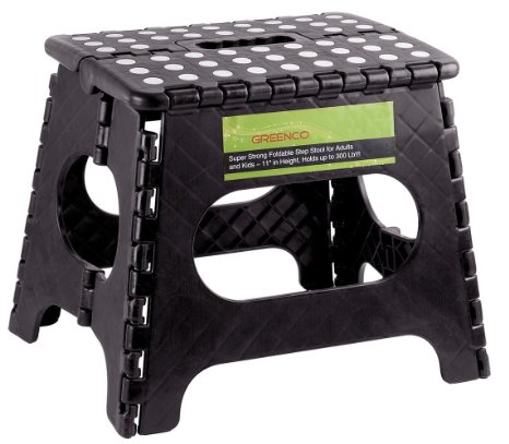 Greenco Super Strong Foldable Step Stool for Adults and Kids 11 Black