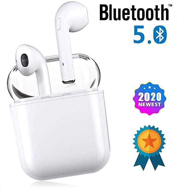 Wireless Earbuds Wireless Headphones with【24Hrs Charging Case】 Waterproof 3D Stereo Headphones in-Ear Built-in Mic Headset Premium Sound with Deep Bass, for Apple Airpod Android Huawei Samsung