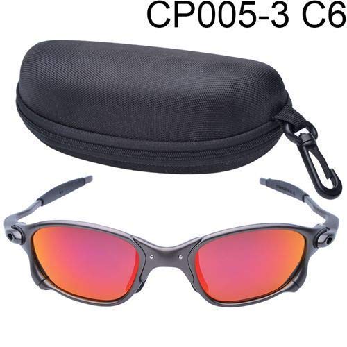 FidgetFidget X-Metal Juliet Cyclops Sunglasses Ruby Red Polarized Lenses Titanium Goggles
