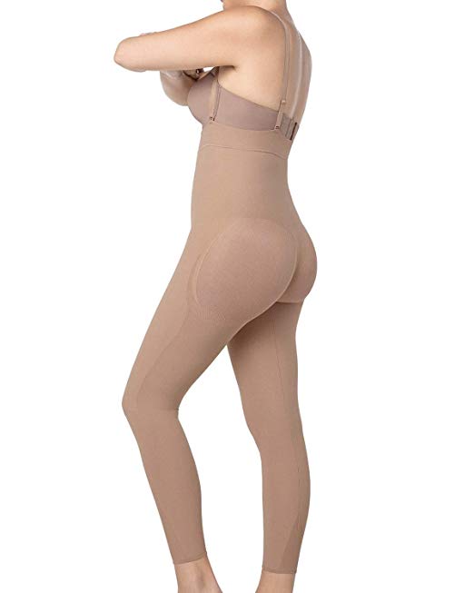 Leonisa Invisible Tummy Control Bodysuit Shapewear Leggings for Women with Leg Compression Shorts