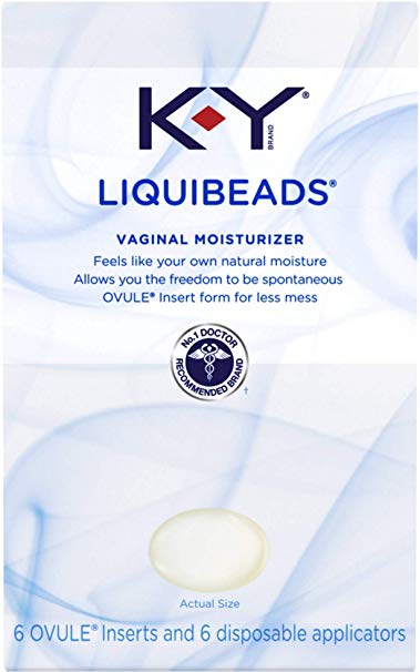 Vaginal Moisturizer, K-Y Liquibeads Vaginal Moisturizer, 6 Bead Inserts and 6 Applicators to restore a woman's natural moisture HSA Eligible (Pack of 4)