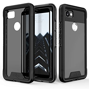 Zizo ION Series Google Pixel 2 XL Case - Military Grade Drop Tested with Clear Tempered Glass Screen Protector (Black & Smoke)