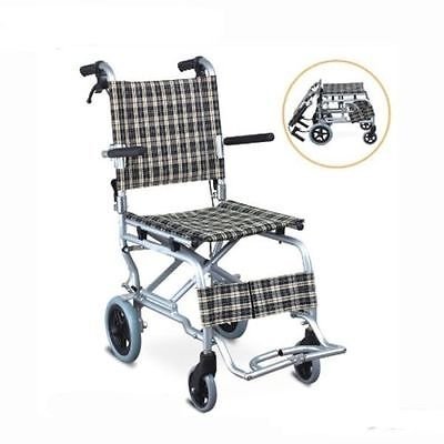 MedMobile Superb Lightweight Aluminum Folding Children Wheelchair with Flip-up Footplate, Flip-up Armrests, Drop-back Handle, Solid Mag Wheels and Solid Castors.