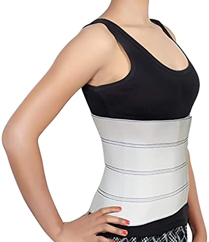 Abdominal Binder Support Post-Operative, Post Pregnancy And Abdominal Injuries. Post-Surgical Abdominal Binder Comfort Belly Binder (Medium (46" - 62"), 9" High)