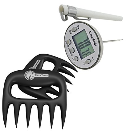 Meat Claws   Digital Cooking Thermometer - INSTANT READ - For BBQ Grilling Candy Chocolate Baking Liquids Smoker - Stainless Steel Casing Long Food Probe & LCD Display