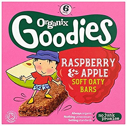 Organix Goodies 1 Year Organic Raspberry and Apple Soft Oaty Bars 6 x 30 g (Pack of 6, Total 36 Bars)