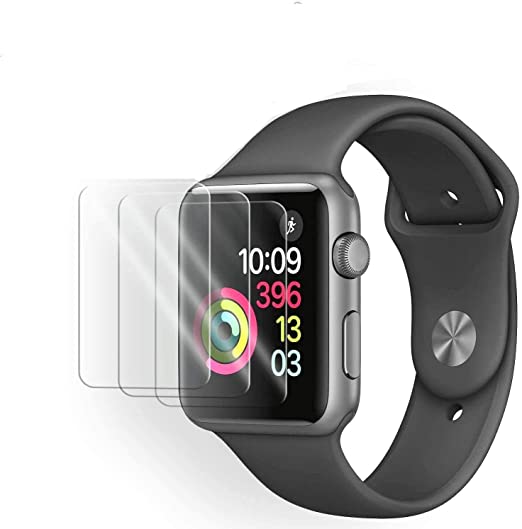 Latch Compatible Watch 38mm Tempered Glass Screen Protector (Series 3 2 1) [9H Hardness] [Anti-Fingerprint] [Bubble Free] [Only Covers The Flat Area] Compatible Apple 38mm [3-Pack]