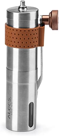 Alocs Manual Coffee Grinder, Stainless Steel Hand Coffee Grinder with Adjustable Setting Ceramic Conical Burr, Portable Manual Coffee Bean Grinder for Home, Office and Camping
