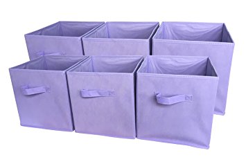 Sodynee® Foldable Cloth Storage Cube Basket Bins Organizer Containers Drawers, 6 Pack, Purple