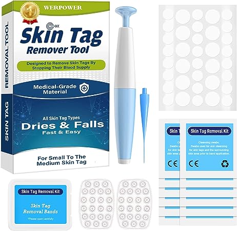 Skin-Tag-Removal-Kit, 2 in 1 Auto Wart &Mole Remover, Easy Skin Tag Remover, Painless