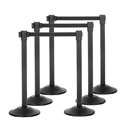 US Weight Sentry QuikSecure Stanchion with Retractable Belt (6-Pack)