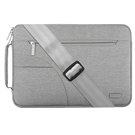 Mosiso Laptop Shoulder Bag for 11-11.6 Inch MacBook Air, MacBook 12-Inch 2017/2016/2015 Release, 13 Inch New MacBook Pro 2017 / 2016 (A1706 / A1708), Ultrabook, Polyester Sleeve Case, Gray