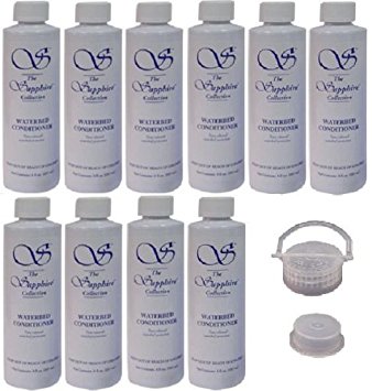 10 Bottles of Blue Magic 8 oz Sapphire Waterbed Conditioner with a Cap & Plug for Hardside & Softside Water Bed Mattresses