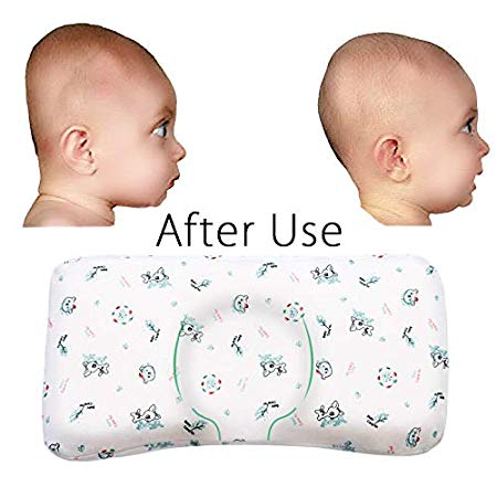 Infant Baby Pillow for Sleeping Neck Support Head Shaping Pillow Prevent Flat Head，Easylife185 Breathable Safe Newborn Round Pillow for Baby Girl & Boy, 0-3T Toddler Sleeping Pillow (Giraffe)