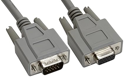 Amphenol CS-DSDHD15MF0-005 15-Pin HD15 Deluxe D-Sub Cable, Shielded, Male/Female, 5', Gray