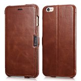 iPhone 6 Plus  6s Plus Case Benuo Vintage Classic Series Genuine Leather Folio Flip Corrected Grain Leather Case Card Slot Stand Feature with Magnetic Closure for iPhone 6 Plus  6s Plus 55 inch Retro Brown