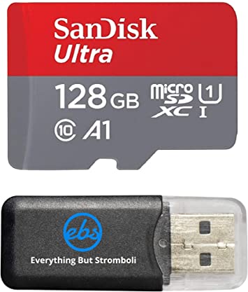 Sandisk Micro SDXC Ultra MicroSD TF Flash Memory Card 128GB 128G Class 10 work with LG G6 X Power 2 Stylo 3 w/ Everything But Stromboli Memory Card Reader