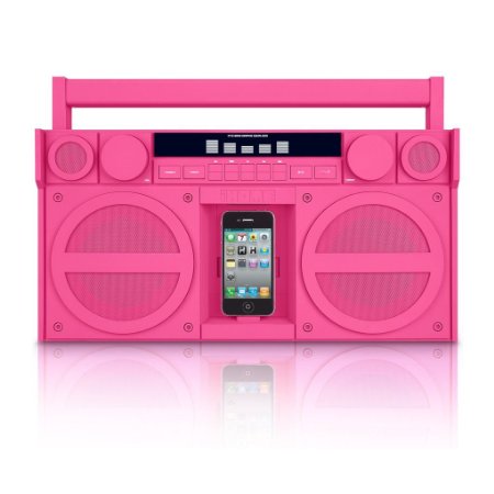 iHome IP4PZC FM 30-Pin iPod/iPhone Speaker Dock Boombox - Pink (Certified Refurbished)