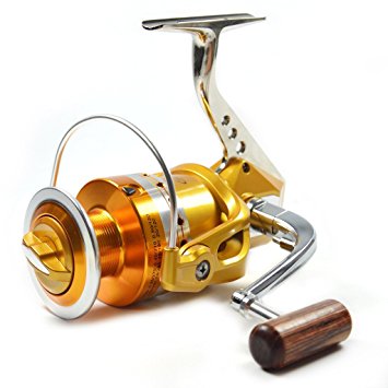 Supertrip Full Metal Aluminum Saltwater High Speed Fishing Reels Spinning Gold and Sliver Left/Right
