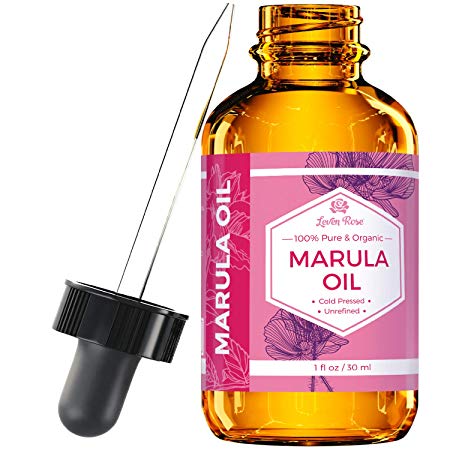 Marula Oil by Leven Rose 100% Pure Organic, Extra Virgin, Cold Pressed, All Natural Face, Dry Skin & Body Moisturizer and Damaged Hair Treatment 1 oz