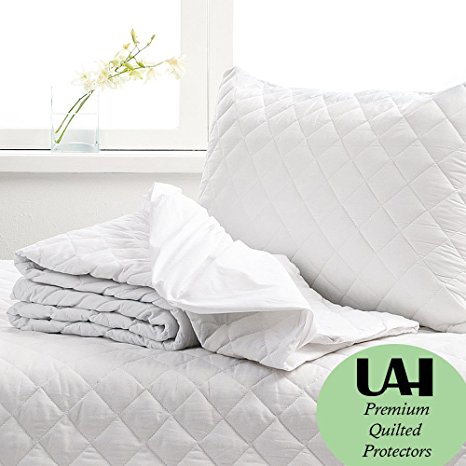 QUILTED MATTRESS PROTECTOR TOPPER FITTED BED COVER ALL (Single)