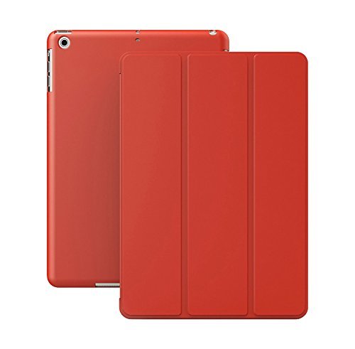 KHOMO® iPad Mini / iPad Mini Retina / iPad Mini 3 Case - DUAL RED Super Slim Cover with Rubberized back and Smart Feature (Built-in magnet for sleep / wake function) For Apple iPad MINI 1 / 2 / 3 Tablet - Red