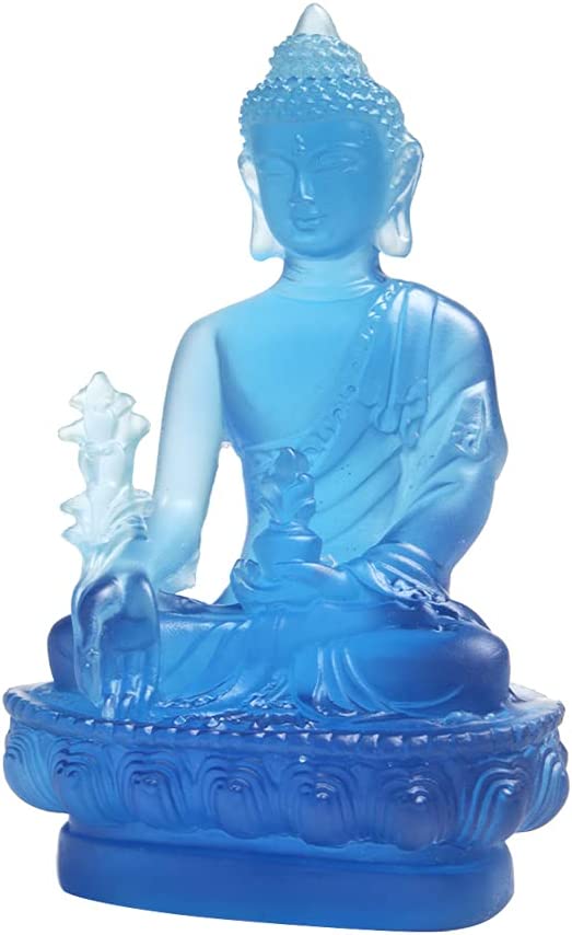 Acxico 1Pcs Buddha Medicine Figure Statue Altar Buddhist Resin Fengshui