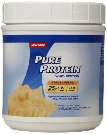 Pure Protein 100% Whey Powder - Vanilla Cream, 1 pound