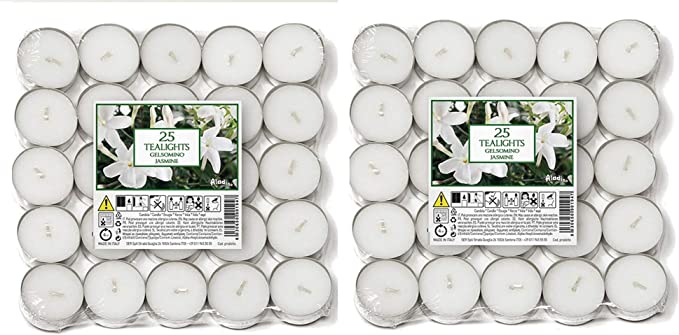 Price's Candles - Aladino Jasmine Scented Tea Lights 50 Pack - 021961D