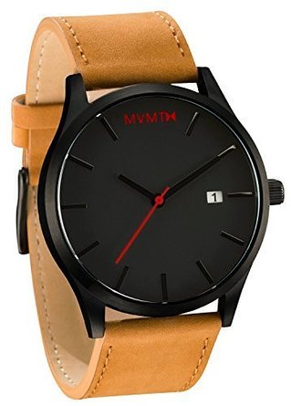 MVMT Watch Classic Black/Tan Leather