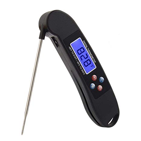 Talking Meat Thermometer for BBQ- Instant Read Digital Kitchen Food Thermometer for Cooking High Temperature Oil Frying Baking Cakes Milk Candy Making Cold Drinks FDA Approved Probe with Led Backlit