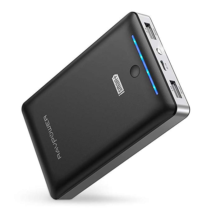 RAVPower Portable Charger 16750mAh Power Bank, with Dual 2.0 USB Ports/Flashlight, 4.5A Max Output Cell Phone Charger Battery for iPhone 11/ XS/XS MAX/XR, Galaxy S9/S8 and More - Black