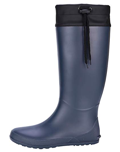 Women's Tall Rain Boots Soft Waterpoof Wellingtons Wellies Ultra Lightweight Garden Boots