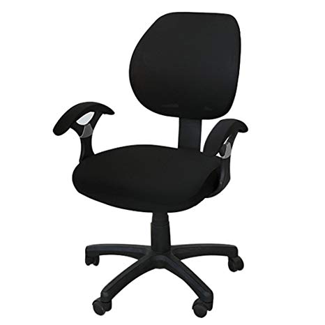 Freahap Chair Cover Stretch Spandex Washable Removable for Office Home Desk Swivel Chair Protector Black