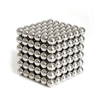 5MM 216 Pieces Building Balls STEM Brain Game Puzzle Toys Sculpture Blocks Cube Gift for Intellectual Development Office Education Fidget Toy Stress Relief Gift for Teens and Adult Silver