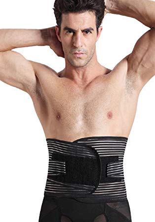 Panegy Mens Waist Trainer Corset Lower Back Support Brace Tummy Control Slimming Belt