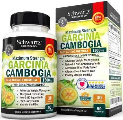 95% HCA Pure Garcinia Cambogia Extract. Fast Acting Appetite Suppressant, Extreme Carb Blocker & Fat Burner Supplement for Fast Weight Loss & Fat Metabolism. Best Garcinia Cambogia Raw Diet Pills