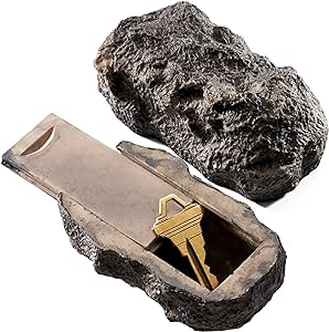 Ram-Pro 2Pc Hide-a-Spare-Key Fake Rock - Looks & Feels Like Real Stone - Safe for Outdoor Garden or Yard, Geocaching