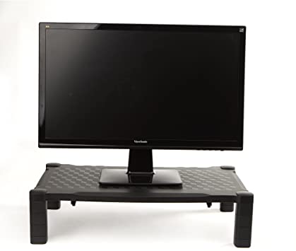 Mind Reader XLPLMONST-BLKP Extra Wide Monitor Stand, Monitor Riser, Height Adjustable, for Computer, Laptop, Desk, iMac, Black