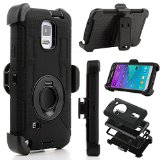 Note 4 Case Galaxy Note 4 Case BENTOBEN Shockproof Heavy Duty Protection Hybrid Rugged Samsung Galaxy Note 4 Case Rubber Built-in Rotating Kickstand Belt Swivel Clip Holster Note 4 Case Black