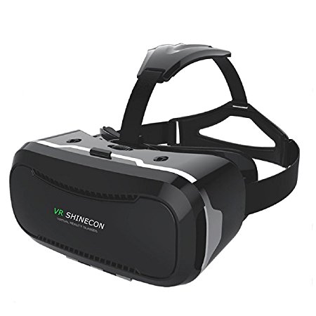 3D VR Glasses, Koiiko® Gear VR Virtual Reality Headset Mobile VR Headset HD Head Mount VR-BOX Helmet with 360 Degree Panoramic Roaming & 120 Degree Field of View for Immersive 3D Viewing Video Movie & 3D Games Compatible with 4.0~6.0 inch iOS & Android Smart Phones