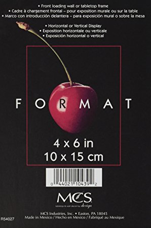MCS 10439 4 by 6-Inch Format Frame, Black