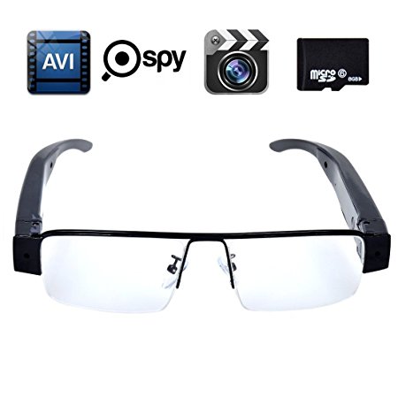 Corprit HD 720P Spy Glasses Camera DVR, Web Cam and Video Recorder with Free 8GB SD Card